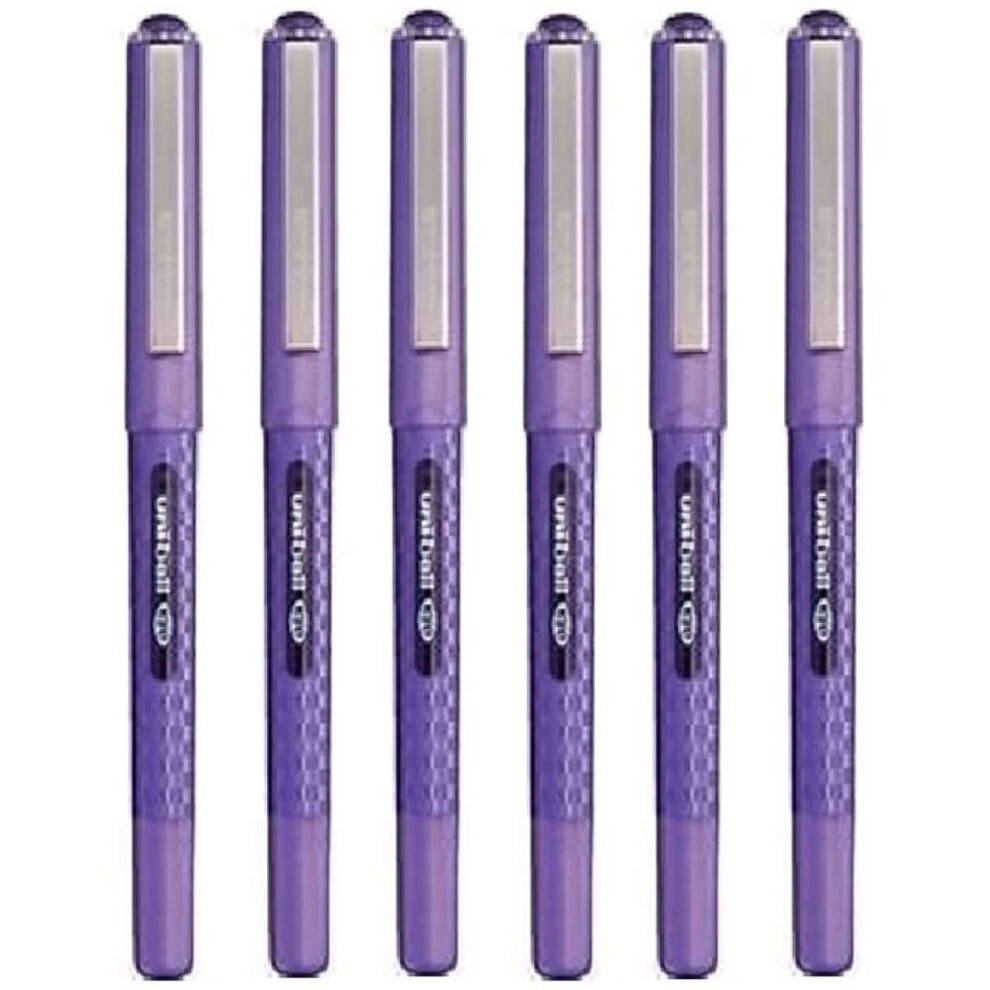 Uni Ball Eye Designer Violet Rollerball Pen Fine 0.7mm Nib Tip 0.5mm Line Width Designer Series Quick Drying Pigment Ink UB-157D (Pack Of 6)