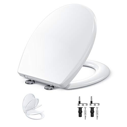 Toilet Seat, MUJIUSHI Soft Close Toilet Seats with NonSlip Seat