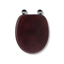 Croydex WL602252H Flexi-Fix Davos Always Fits Never Slips Anti Bacterial Toilet Seat, Wood, Mahogany Effect, 43 x 36.5 x 6 cm
