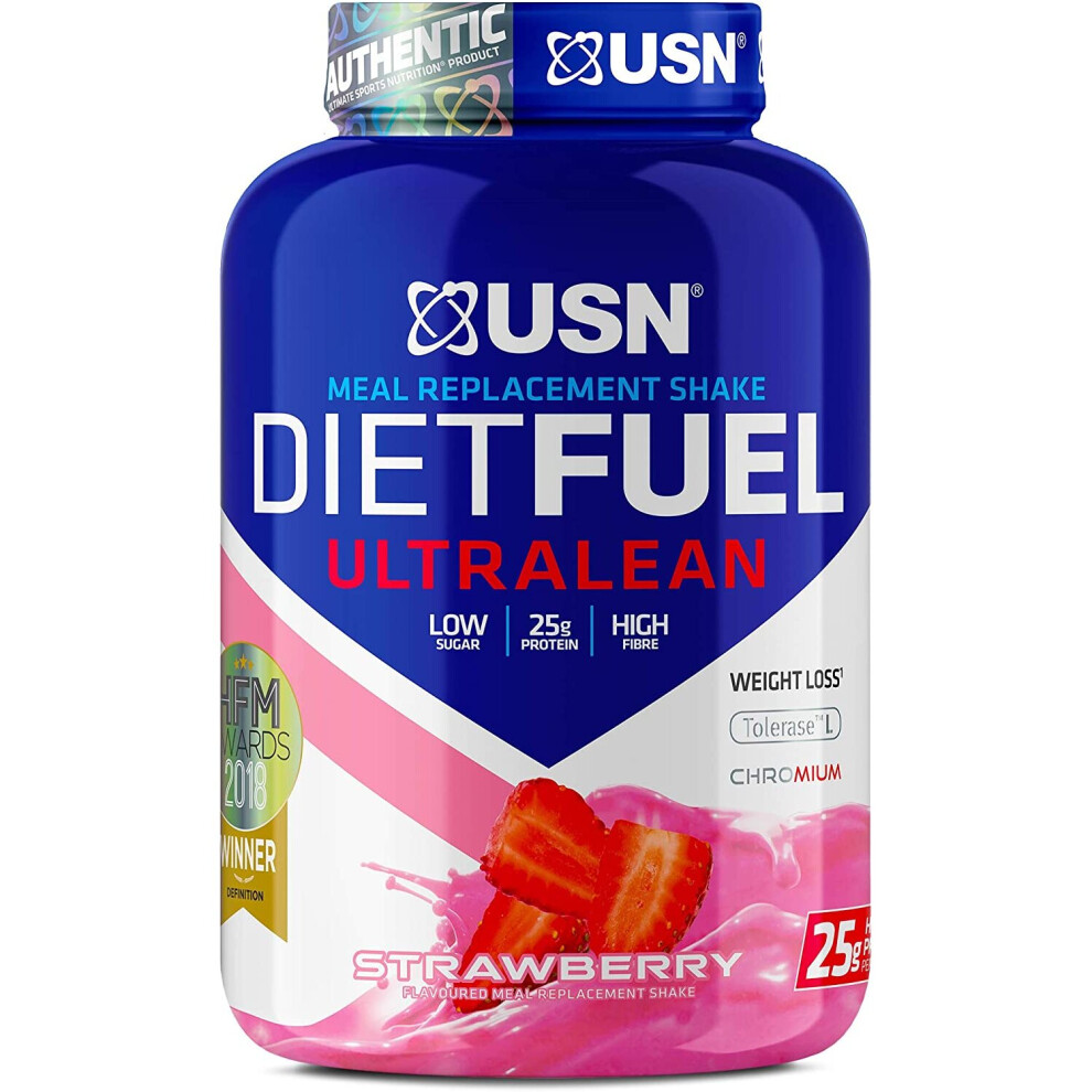 USN Diet Fuel Strawberry UltraLean 2 kg, Diet Protein Powders, Weight Control & Meal Replacement Shake Powder