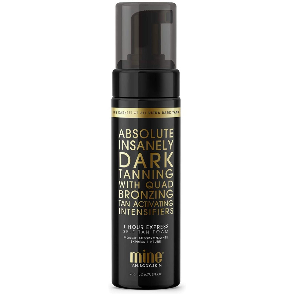 MINETAN BODY.SKIN Absolute Self Tan Foam - Unprecedented Ultra Dark Sunless Tanning Mousse with Quad Bronzers, 1 Hour Tan, 200ml