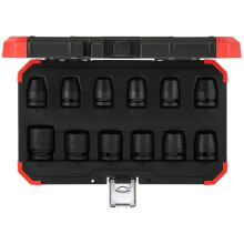 Composição de soquete de impacto vermelho Gedore 1-2", 12 peças - 3300574