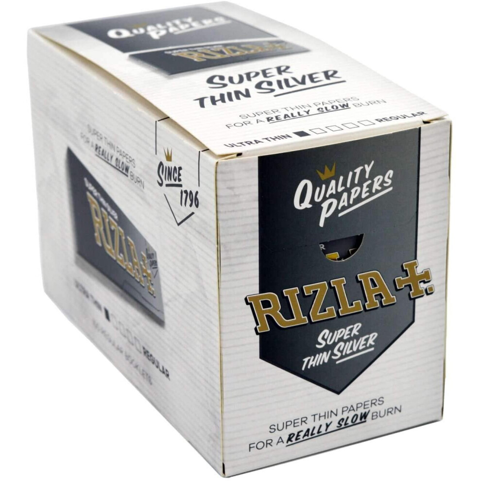 Rizla Silver Regular Rolling Paper Full Box Of 100 Packs/Booklets
