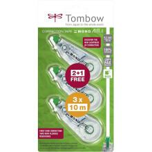 Tombow – CA4/Correction Roller Rolling 4 – 2 mm x 10 m Economy Pack of 3 Hole in The Middle