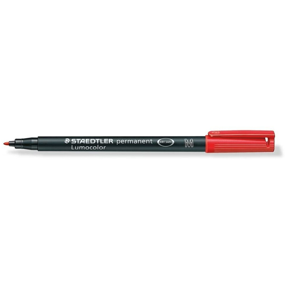 Staedtler 317-2 Lumocolor Universal Permanent Medium Pens - Red, Pack of 10