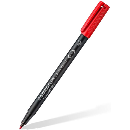 Staedtler STAEDTLER 317-2 Lumocolor Μόνιμοι Μέτριοι Μαρκαδόροι - Κόκκινοι, Συσκευασία 10 τεμ (317-2 VE) 1