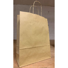 10 Medium Size Kraft Twist Handle Paper Carrier Bags Brown (3853)