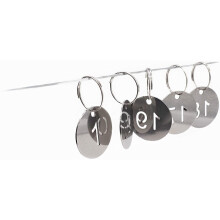 30mm 304 Stainless Steel Key Tags with Ring 10 pcs, Hollowed Number ID Tags Key Chain, Numbered Key Rings - 1 to 10