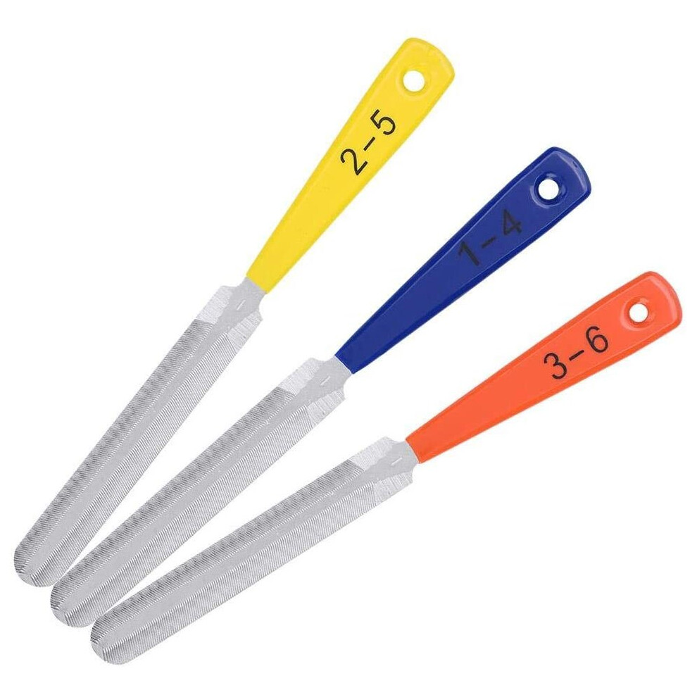 Bnineteenteam 3Pcs Guitar Nut File Set Guitar Luthier File Nail Puller Repair Tool Stainless Steel Guitar Fret File For Bass Mandoline Banjo Ukulele 789904499782