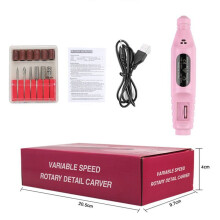 (Pink) Professional Electric Nail Machine Files Pen Pedicure Polish Tool