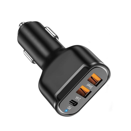 (PD Black) 30W PD Dual USB Car Quick Fast Charging Charger Adapter Type C iPhone Mobile