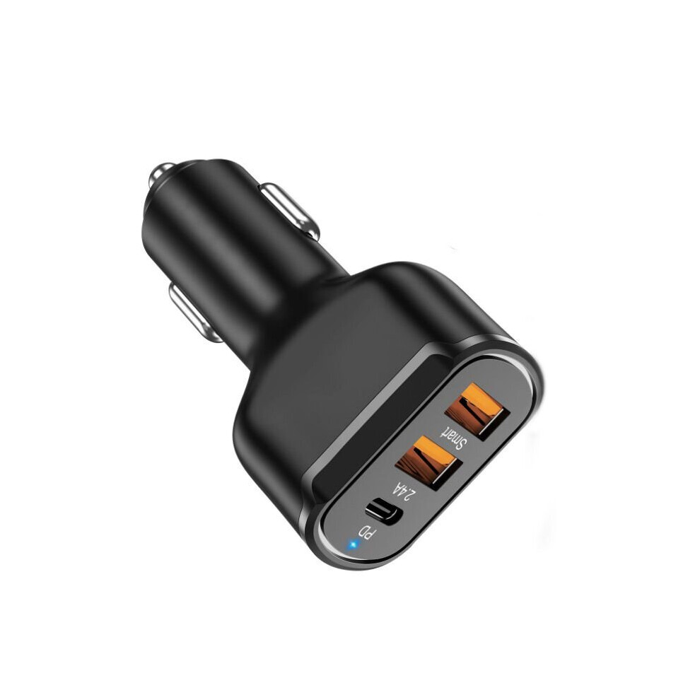 (PD Black) 30W PD Dual USB Car Quick Fast Charging Charger Adapter Type C iPhone Mobile
