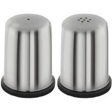 OrionMart Stainless Steel Salt and Pepper Shaker – Sturdy and Lightweight – Screw ON LIDS – Set of Two