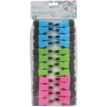 JVL Prism Soft Touch Clip Pegs, Pack of 24