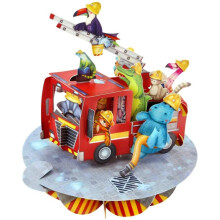 Santoro 3D Pirouette Greeting Card - Animal Firetruck - PS066