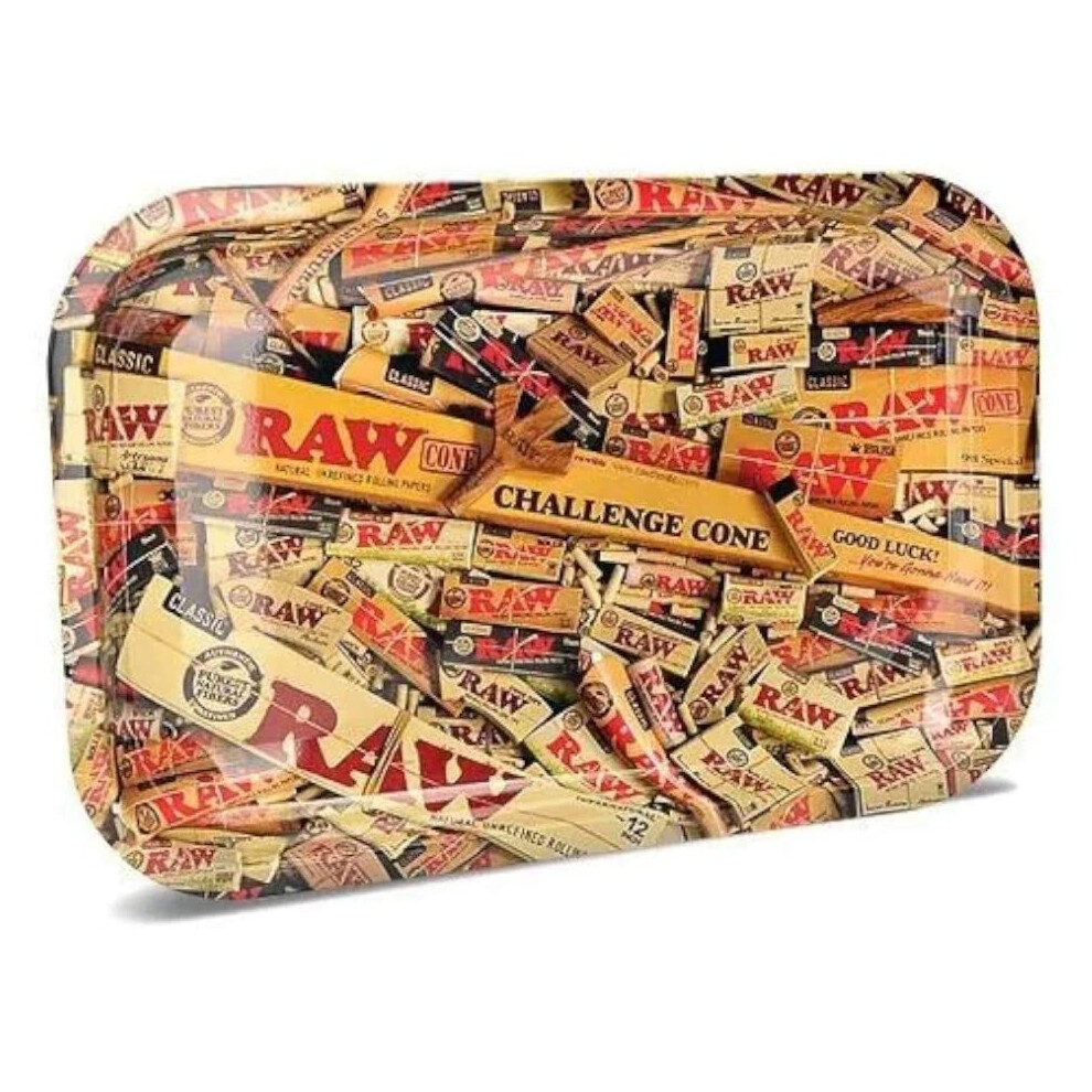 Raw Metal Mix Rolling Tray Small 27.5 X 17.5Cm