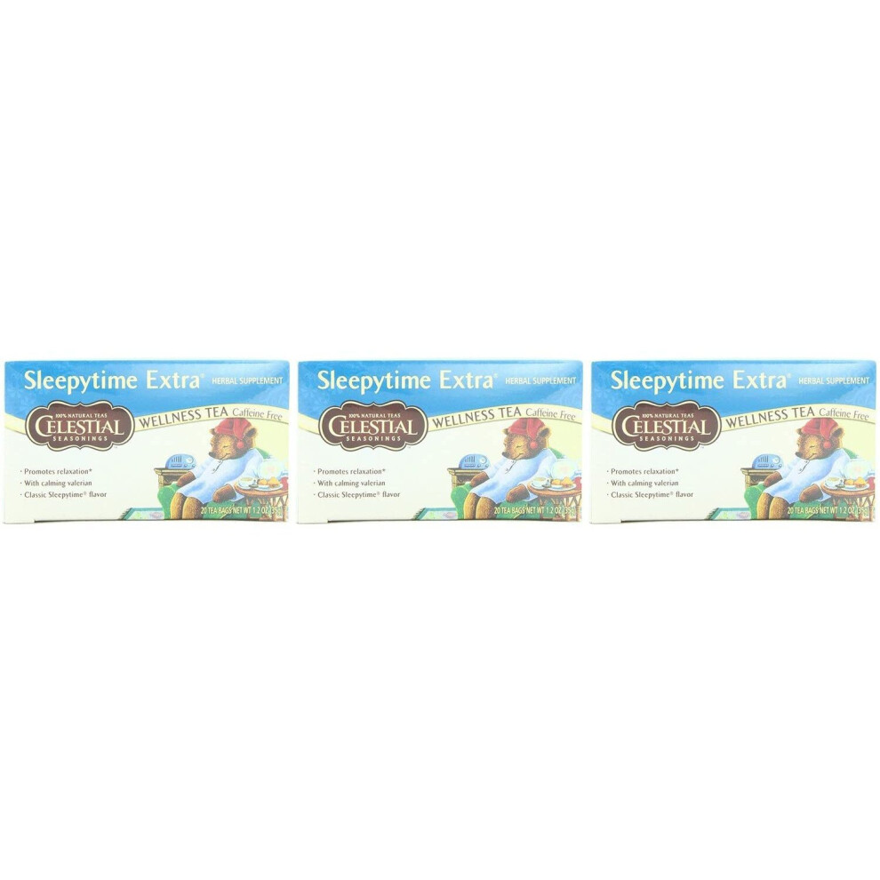 (3 PACK) - Celestial Seasonings - Sleepytime Extra Tea | 20 Bag | 3 PACK BUNDLE