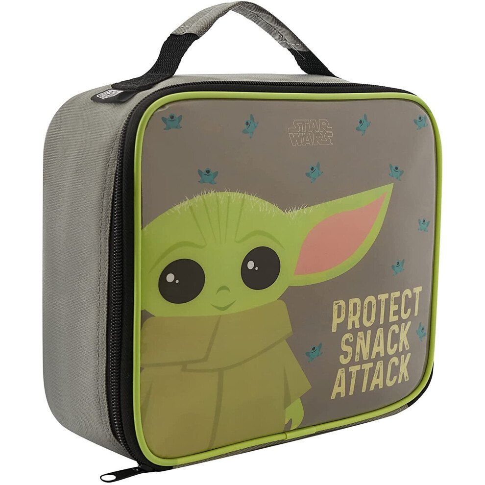 Star Wars The Mandalorian Insulated Reusable Kids Lunch Bag In With Handle – Official Merchandise By Polar Gear – 600D Polyester... Green