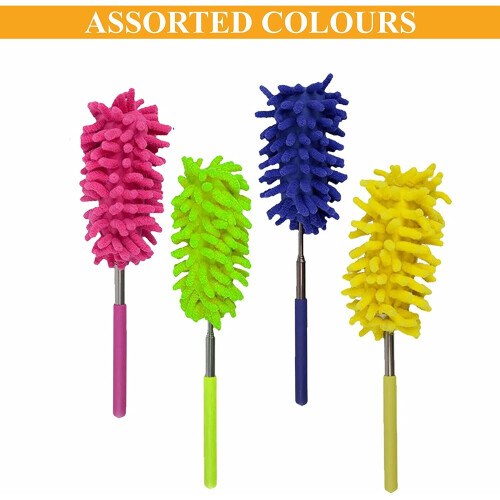 Cleaning Feather Duster Extendable Microfiber Fluffy Dusting Brush Telescopic Pole Bendable Washable Duster Head Interior... 2