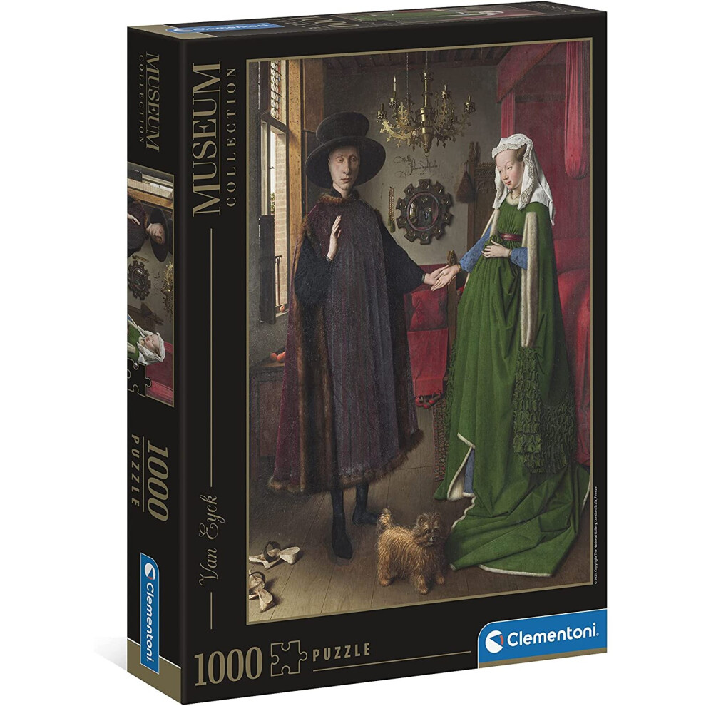 Clementoni 39663 Museum Collection-Van Eyck, The Arnolfini Portrait Made in Italy, Puzzles 1000 Pieces, Art, Famous Paintings,...