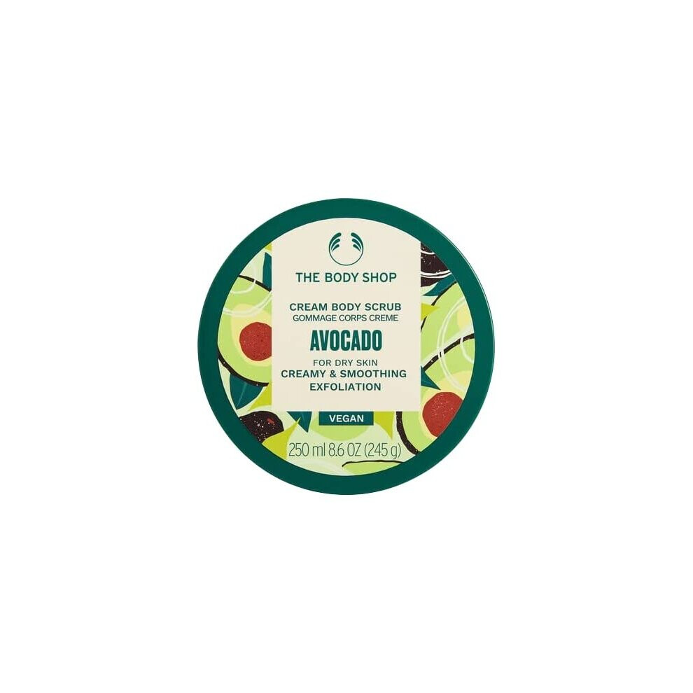 The Body Shop Avocado Body Scrub RICH BODY EXFOLIATOR SOFTEN & SMOOTH DRY SKIN VEGAN 250 ml