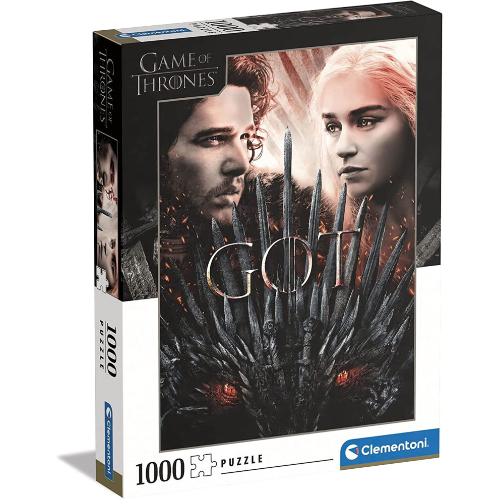 Clementoni 39651 Game Of Thrones Thrones-1000 Made In Italy, 1000 Pieces, TV Series, Famous Movie Puzzles, Adult Fun,..