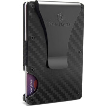 PIRNA Minimalist Carbon Fiber Wallet - Men's Slim Wallet Credit Card Holder - Front Pocket RFID Blocking Wallets for Men UK...