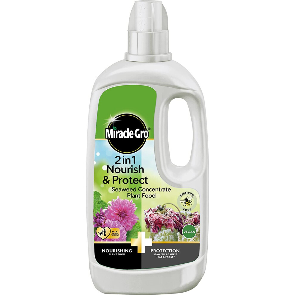 Miracle-Gro 121094 2 In 1 Nourish And Protect Seaweed Concentrate Plant Food, 800Ml