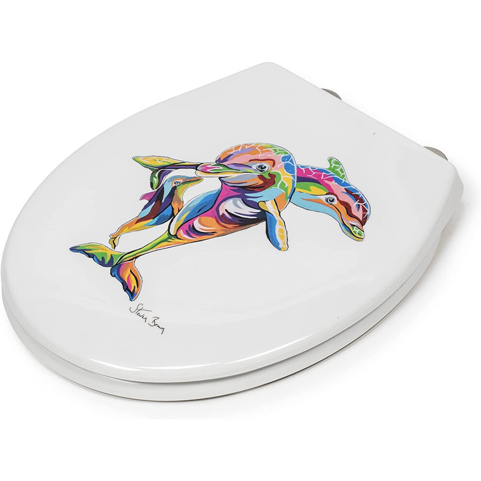 Croydex WL604222H Hannah McWave Toilet Seat, White/Multicolour