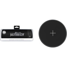 Juice Boom, Bluetooth Rechargeable Slim Speaker, Black & Wireless Charging QI Compatible 10 W Pad for Apple iPhone, Samsung,...