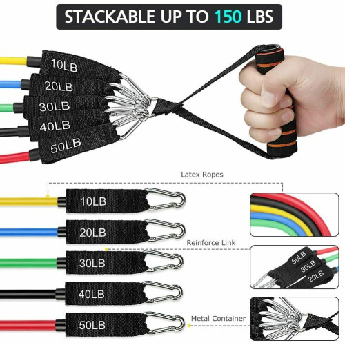 Exercise Resistance Bands Set, Fitness Stretch Workout Bands 2