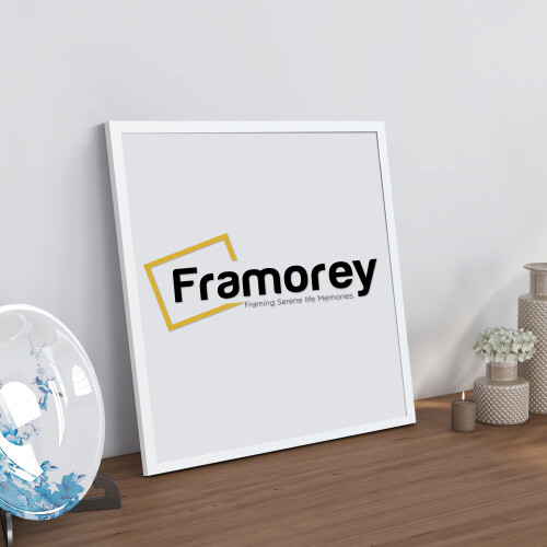(White, 40x40 CM) Square Size Thin Matt White Picture Frame Wall Art Frames Flat Wooden Effect Poster Frame 1