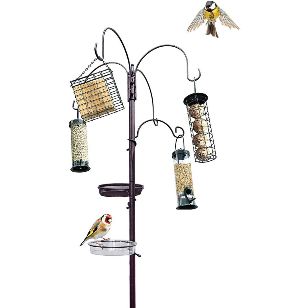 Pelle & Sol Bird Feeder with Feeding Trays Garden Ornament - Hanging Bird Feeding Station for Wild Birds Squirrel Proof Large...