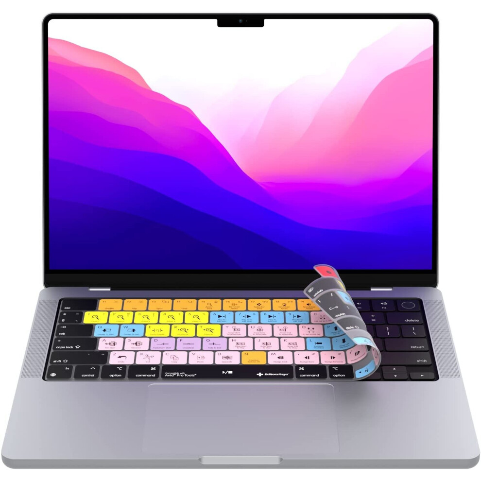 Avid Pro Tools Keyboard Cover for 14" & 16" MacBook Pro 2021+ with M1 Chips- Genuine Editors Keys Shortcut Cover