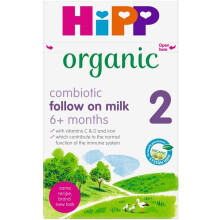 HiPP Organic 2 Follow-On Baby Milk Powder 6 Months, 4 x 800g Boxes – GOS, Vitamins A/C/D, Iron