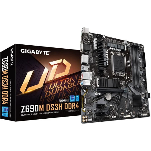 Gigabyte Gigabyte Z690M DS3H DDR4 Micro ATX Motherboard - Supports 12th Gen Intel Core Processors (LGA 1700), 6+2+1 VRM Design,...