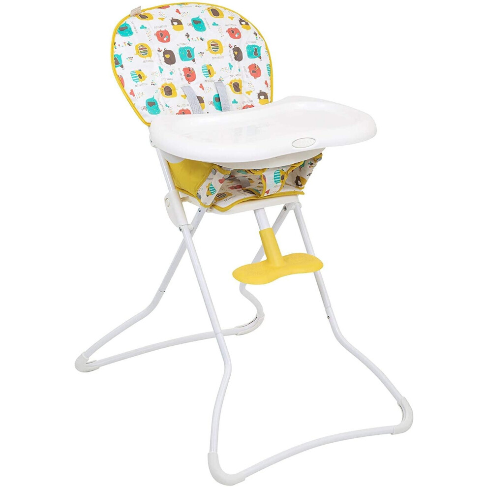 Graco Snack N' Stow Compact Highchair (15kg Maximum Weight), Lightweight with Freestanding Fold, Elifun Mustard