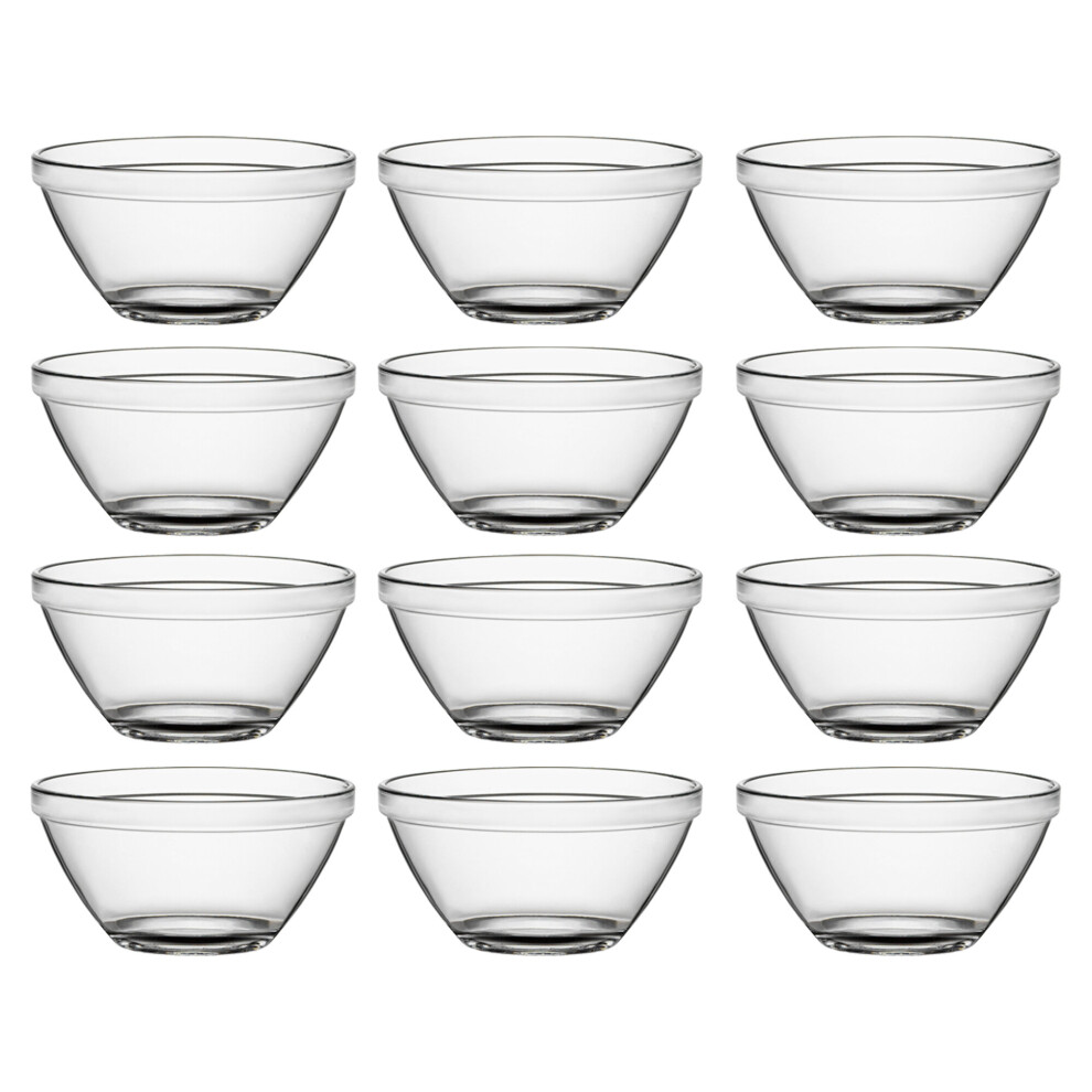 (12 Bowls) Bormioli Stackable Clear Glass Mini Bowl Fruit Set