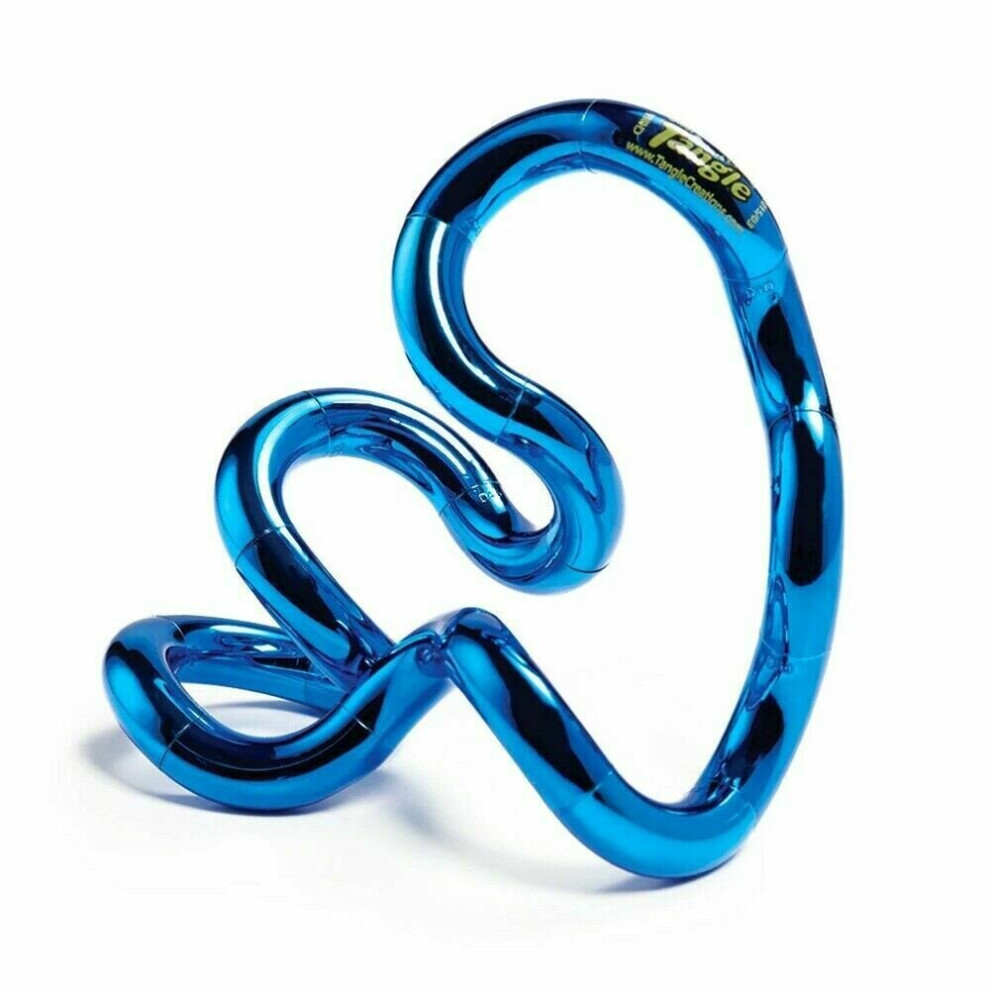 Tangle Creations (Blue) Tangle Fidget Tactile Metallic Colors Sensory Toy Blue