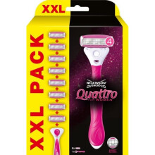 Wilkinson Sword Quattro For Women Razor Handle and x 8 Quattro for Women Razor Blade Refills