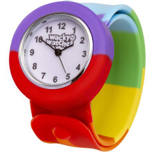 Popwatch Rainbow Colour Slapwatch Fast Fit Kids Childrens Silicone Watch Band Learn to Tell the Time Unisex Instant Fit Any Size