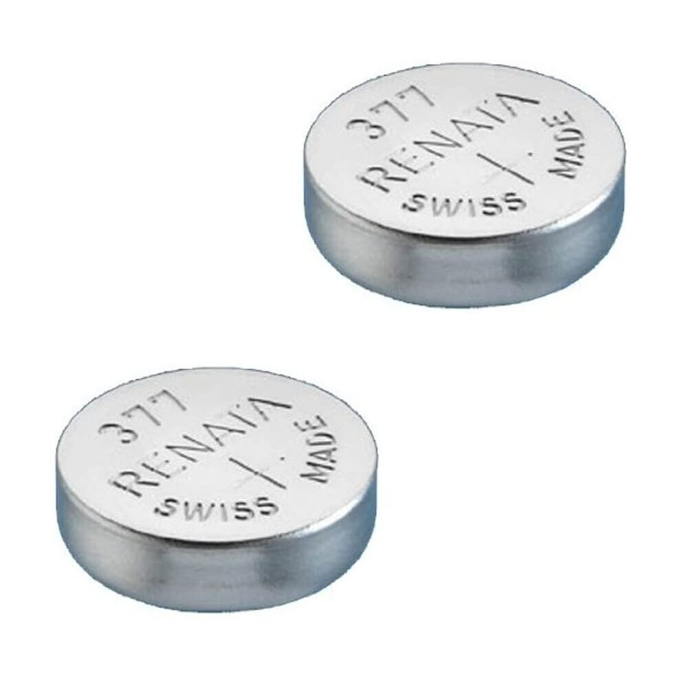 2 X Renata Watch Battery - Swiss Made - Silver Oxide Renata Batteries - Renata 377 (SR626SW)