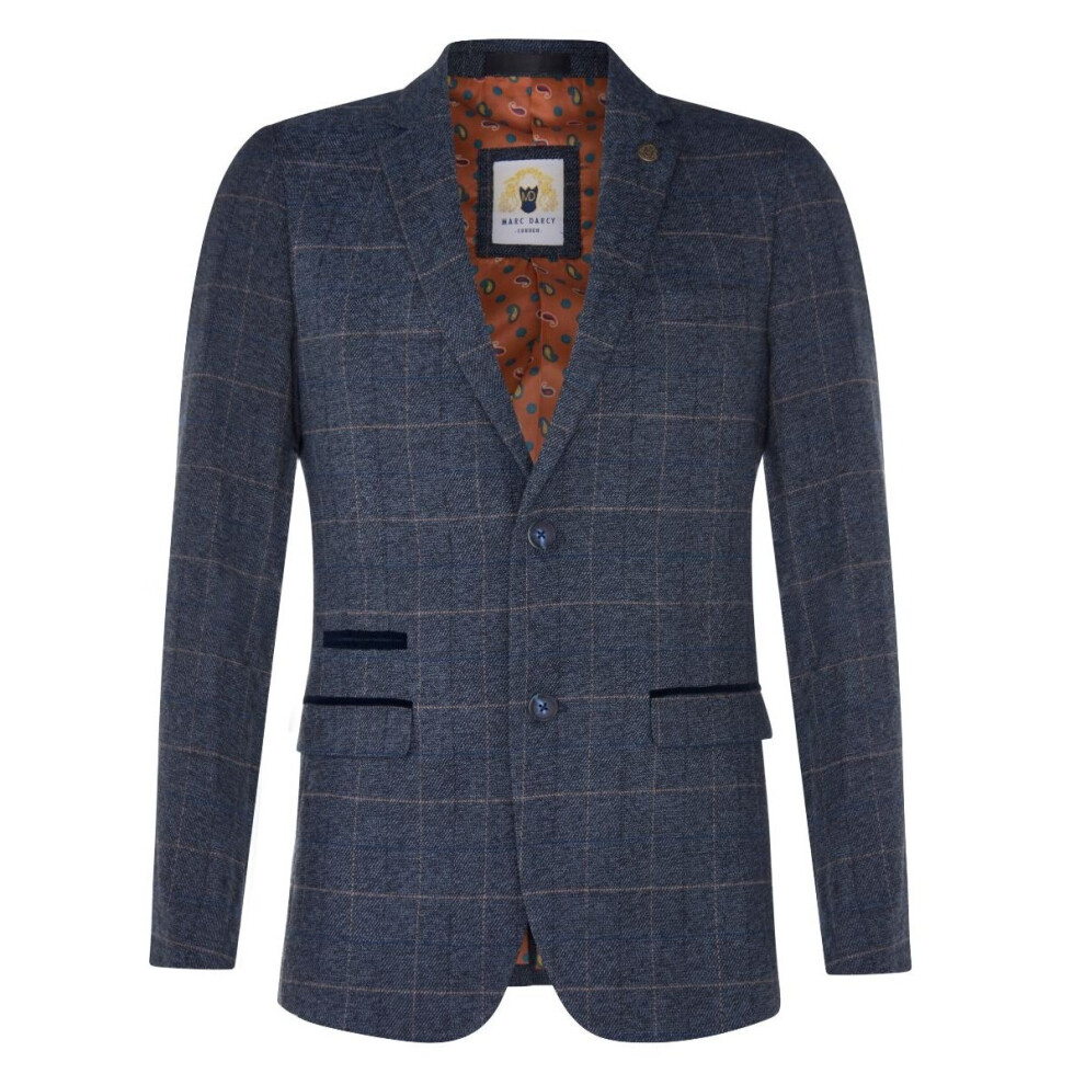 (36) Marc Darcy Mens Tweed Blazer Herringbone Jacket