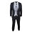(46) Men's 4 PieceBlack Tailored Wedding Suit 5