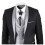 (46) Men's 4 PieceBlack Tailored Wedding Suit 6