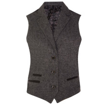(14) Womens 1920s Harringbone Grey Waistcoat - Cheyenne