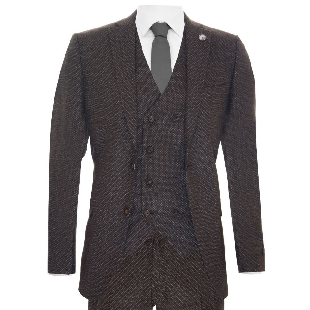 Wool 3 Piece Suit Double Breasted Tweed Peaky Blinders 1920