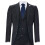 (38) Men's 3 Piece Black Herringbone Tweed Suit 1