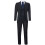 (38) Men's 3 Piece Black Herringbone Tweed Suit 2