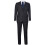 (38) Men's 3 Piece Black Herringbone Tweed Suit 3
